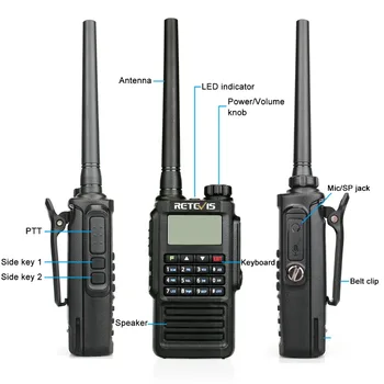 RETEVIS RT87 Walkie Talkie Nepremočljiva IP67 Ham Radio Amador dvosmerna Radijska 5W VHF, UHF Dual Band Walkie-Talkie Lov Airsoft