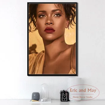 Rihanna Pop Glasbe, Pevka Zvezdnik Hip Hop Umetnosti Slikarstva Letnik Platno Plakat Steno Doma Dekor