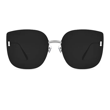 Rimless Black objektiv Srebrni Okvir iz Titana UV400 Moda za Ženske, sončna Očala Pridejo S Polje Velikosti:58-18-147mm