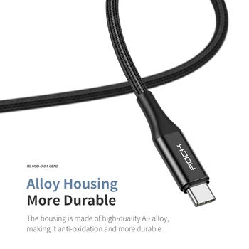 ROCK PD 5A USB Tip C USB-C Kabel Za Samsung Huawei OnePlus 6t 6 5 Za iPad Pro 2020 Za Macbook 100W QC 4.0 Tip C Kabel