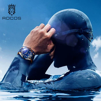 ROCOS Moških Strokovno Plavanje Potapljač Watch 10ATM Nepremočljiva Avtomatsko Gibanje ročno uro Moda Ustvarjalne Šport Gledam R0146