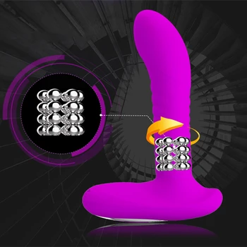 Rotacija Analni vibrator masturbator za moške Realističen Dildo, Vibrator Butt Plug Prostate Massager Analne Kroglice Sex Igrače za Ženske