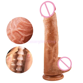 S/M/L Realističen Dildo Penis Silicij Dong Sex Igrače za Lezbijke Masturbator Vagina Masaža G Spot Vibrator Analni Gay Sex Igrače
