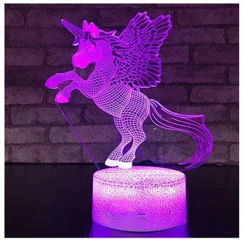 Samorog unicornio konj otroci igrače žareti v temno fluorescentna Rojstni dan Darila Otroke Svetlobna noč svetlobe