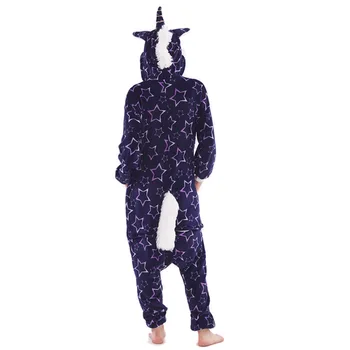 Samorog Ženske Pajama Onesie kigurumis Galaxy Pegasus Unisex Odraslih Sleepwear Flanela Homewear Onepiece Pajama Stranka Obleko Kostum