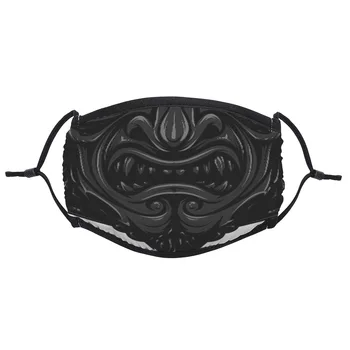 Samurai Maska Črna Na Črno Kul Japonski Bojevnik Ponovno Trendy Masko Bombažno Krpo Za Prah Dokaz Prostem Unisex Moški Ženske