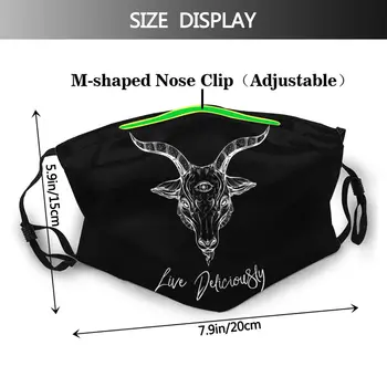 Satanic Usta Maska Črna Phillip Koze, Žive Obrazno Masko z 2 Filtri Moda za Odrasle Kul Masko