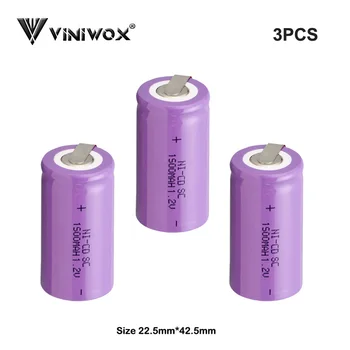 SC 1,2 V 1500mAh baterija za polnjenje Ni-CD električno orodje celice, Baterije Subc baterij za ponovno Polnjenje za Makita AEG Black&Decker Bosch Električni Deli