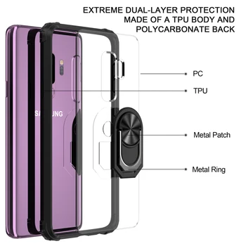 Shockproof Nosilec za Telefon Primeru Za Samsung Galaxy S7 S8 S9 S10 Akril TPU Zaščitni ovitek Za Samsung S9Plus S10Lite S10E Primeru
