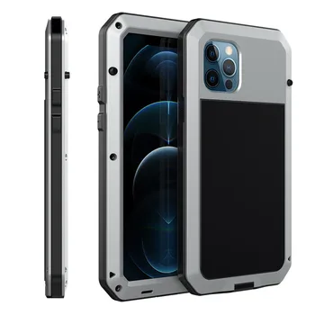 Shockproof Primeru za iPhone 12 Pro Max 12 Mini 11 Pro XS MAX SE 2 XR 6 6S 7 8 Plus Zaščito Kovin, Aluminija Silikonski Pokrovček Telefona