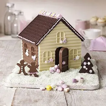 SILIKOLOVE 3D Medenjaki Hiša Modele Za Peko Božič Čokolado Plesni