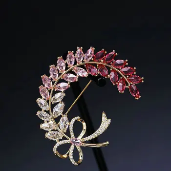 SINZRY elegantno kubičnih cirkonij bowknot cvet shinning broške pin trendy šal sponke nakit, pribor za ženske