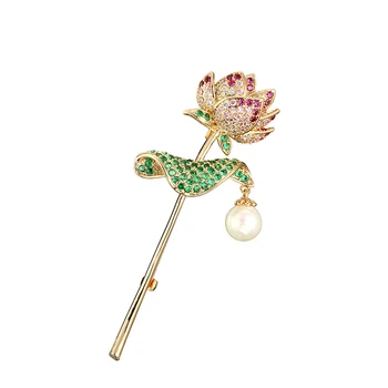 SINZRY NOVIH sintetičnih pearl kubičnih cirkon rose cvet elegantno priljubljena broške lady obleko, nakit, pribor