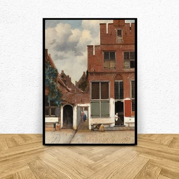 Slavni Oljnih Slik na Platnu Mala Ulica Stavbah Za Vermeer Wall Art Reprodukcije Slik za Sobi Doma Dekor Brez Okvirja