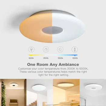 Smart Stropne Luči WIFI Glasovni Nadzor APP Nadzor RGB Zatemnitev Bluetooth Zvočnik Music Stropne Svetilke Spalnica Kuhinja dnevna soba