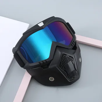 Snemljiv Modularni Masko Motoristična Očala za Motokros, Smučarski Snowboard Očala UV Zaščito za Halley Moto Bike Čelada, Očala