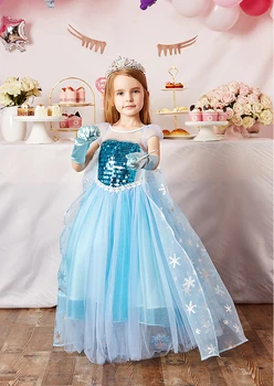 Snežna Kraljica Novo Leto Kostum Rojstni Dojenčka Elsa Obleko za noč Čarovnic Elsa Kostum Poroko Princesa Elsa Obleko za Deklice
