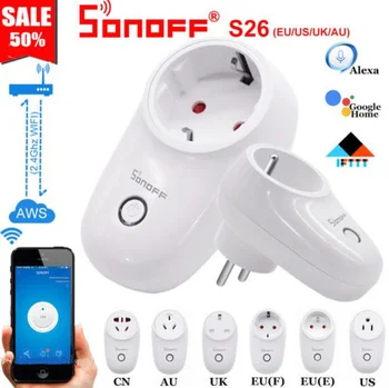 Sonoff S26 US/UK/CN/AU/EU WiFi Smart Vtičnico Brezžični Vtič v električno Vtičnico in Pametni Dom) Stikalo Za Amazon Alexa Google IFTTT