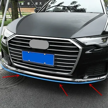 Sprednji Odbijač Trim Trakovi iz Nerjavečega Jekla 3Pcs Za Audi A6 C8 2019 Avto Styling Glavo Dekoracijo Nalepke Nalepke