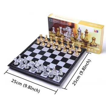 Srednjeveški Šahovska Garnitura Z Visoko Kakovostjo Šahovnici 32 Zlato, Srebro Šahovske Figure, Magnetni Igra Krovu Šah Slika Sklopov