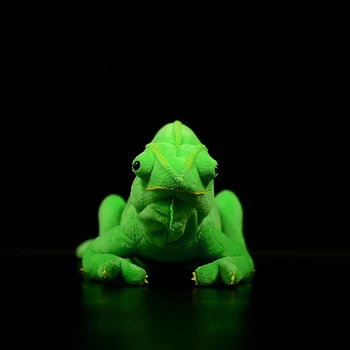 Srčkan Kameleon Mehko Polnjene Plišastih Igrač Simulacije Chamaeleonidae Zelena Anole Chamaeleo Lutka Model Realistične Živali Za Otroke Darilo
