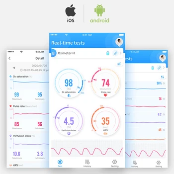 SSF Impulz Oximeter Bluetooth Podatkovni Zapis Srčnega utripa Variablity Oximetro De Dedo SSF SpO2 PR PI Zaslon OLED Zaslon Android, IOS