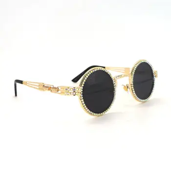 Steampunk Retro sončna Očala Krog Žensk Vintage sončna očala Moških Nosorogovo sončna očala Oculos