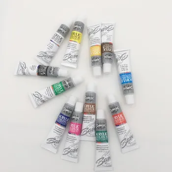 Strokovno 12 Barv 12ML Akril barva Barva Set za Umetnike Nail Art Slikarstvo Orodje za Risanje Brezplačno Za Čopič In Barve Pladenj