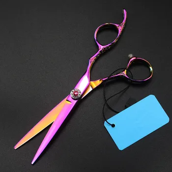 Strokovno japonska 440c 6 inch vijolične slive las škarje set za rezanje barber makas frizuro redčenje frizerske škarje, škarje za