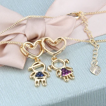 SUNSLL Moda zlata, bakrena ogrlica kubičnih Cirkonij fant/ dekle ogrlica za ženske / otrok stranka, nakit, ogrlico, obesek, darila