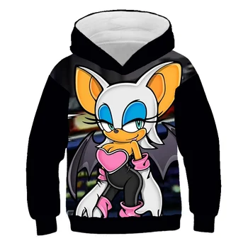 Super Sonic hedgehog Hoodie otroška Majica 3D color Cosplay oblačila za mlade fante. Deklice obleko 4-14y