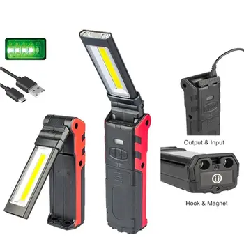 Super Svetla COB LED Delovna Lučka Z Magnetno Base & Kavljem USB Polnilne Zatemniti Svetilka Dropshipping
