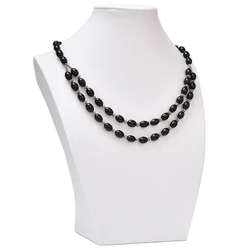 Svetla naravna Črni Oniks 8*12 MM ženska ogrlica, Elegance in enostavnosti ,Božična Darila.