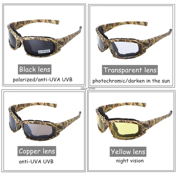 Taktično Daisy X7 Očala Vojaške Vojske Očala sončna Očala s 4 Objektiv Windproof Pohodništvo Motokros Streljanje Očala Gafas