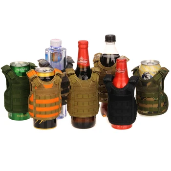 Taktično Pivo Vojaške Molle telovnik mini Mini Vina, steklenico kritje telovnik Pijač Hladilnik Nastavljiv plečetom trakov