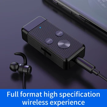 Tebe Posnetek Bluetooth 5.0 Avdio Sprejemnik 3.5 mm Aux Brezžični Bas Hi-fi Stereo Slušalke Adapter podpira TF Kartice Igra Za PC Avto