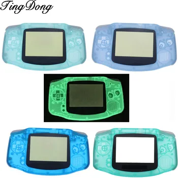 TingDong Zelene in Modre barve Za Gameboy Advance Žareti v Temno Plastične Lupine Primeru Stanovanj w Zaslonu Za GBA Svetlobna primeru Zajema
