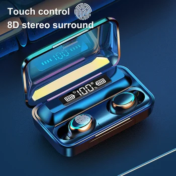 Touch Kontrole Bluetooth Brezžične Slušalke Slušalke 2200mAh LED Čepkov TWS Šport Slušalke Noise Cancel Dropshipping Debelo