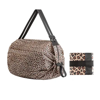 Trong v velikosti leopard torba zložljive veliko zmogljivost poliester ženske nakupovalno vrečko recycleble eko vrečke trajne