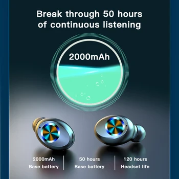 TWS Bluetooth 5.0 Slušalke Brezžične Slušalke 9D Hifi Stereo Šport Nepremočljiva Brezžične Slušalke Slušalke Z Mikrofonom