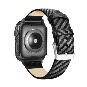 Ultra Tanek Ogljikovih Vlaken Primeru Zaščitni Okvir Za Apple Watch Band Kritje Serije 5 4 3 2 iWatch 38 mm 42mm 40 mm 44 mm Usnje Pasu