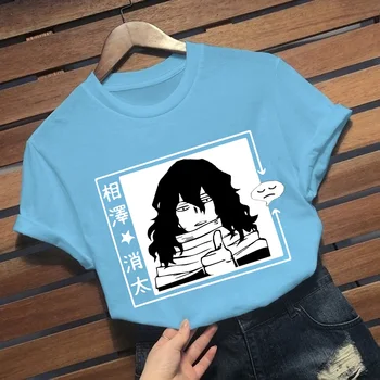 Unisx Shota Aizawa T-shirt Moj Junak Univerzami Boku Ni Junak Anime Svoboden Kratek Rokav Lepe Ženske Smešno T-shirt