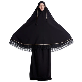 Uradno Muslimanski Molitvi Oblačilo Določa Ženske Hidžab Obleko Abaya Islamska Oblačila Turčija Čipke Namaz Dolgo Khimar Jurken Djellaba Abayas