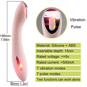 USB Električni Šok Puls Vibrator AV Čarobno Palico Massager Ženski Masturbator Klitoris Spodbujanje G Spot Vibrator Sex Igrače Za Ženske