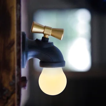 Ustvarjalne Glasovni Nadzor LED Nočna Lučka Pipo Tip Mini USB za Polnjenje Tapnite Zidu Nočna Lučka Otroci Spalnica Razsvetljavo Doma Dekor
