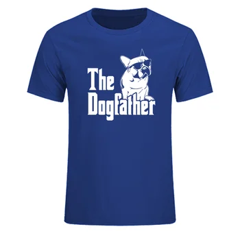 V Dogfather Pes Oče francoski Buldog zabavne Majice Moške Poletne Bombaž Harajuku Kratek Rokav O Vratu Ulične Vrhovi EU Velikost