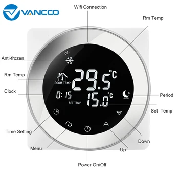 Vancoo Konveksna Zaslon TGR87 WiFi Smart Termostat 16A Električna Talna Ogrevanja, Zaslon na Dotik, Termostat Temperaturni Regulator