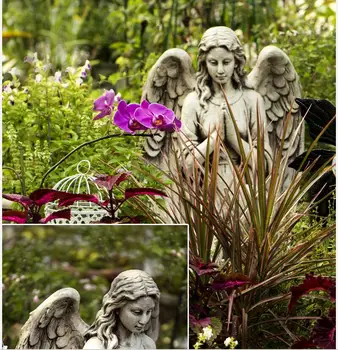 Velika Velikost Vrta Vile Dvorišče Molitev Angel Skulpture Na Prostem Tla Krajine Obrti Dekoracijo Vrtnarjenje Živil Figur