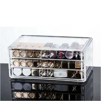 Več Stilov Predal Ličila, Kozmetika Organizator Škatla za Shranjevanje Prozorni Plastični Box Šminka Nakit Zaslon Stojalo WF1021