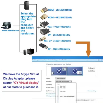 VGA Navidezni Zaslon Adapter DVI EDID Preizkusni Čep Emulator Priključek 1920x1080P PR Prodaje